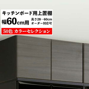 専用上置き 受注生産幅60cm用 ホワイト ブラック カラーセレクション対応 高さオーダー 高さ28から60cm対応 転倒防止 突っ張り板付属 アジャスター固定
