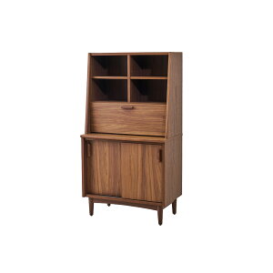キャビネット 75 オープン 収納 北欧 突板 天然木 木製品 コンセント キッチン リビング ディスプレイ 収納棚 引戸 飾り棚 カントリー ナチュラル ブラウン お掃除ロボ 食器棚 高さ調整 オー