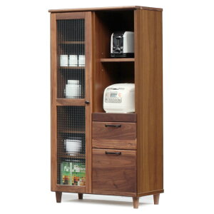 【24-25日15%off!】カウンター 70幅キッチンカウンター 高さ140 隙間家具 収納 天然木ウォールナット使用 フルスライドレール キッチンインテリア シリーズ おしゃれ スタイリッシュ