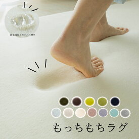 【10日限定15％off】もちもち ラグ カーペット 低反発 厚い 防音 防水 撥水 気持ちいい 毛が短い お手入れしやすい 手洗い可能 洗える ペット 子供 ファミリー ポリエステル おしゃれ 人気 カラーバリエーション すべり止め 送料無料 あったか 暖か