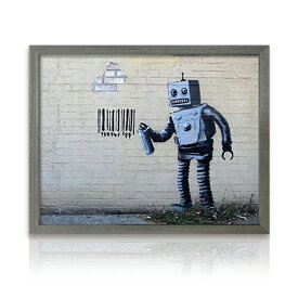 【送料無料】 アートパネル Banksy バンクシー Robot ロボット 玄関 グラフティ アートポスター おしゃれ 絵画 風刺画 インテリア 壁掛け 寝室 リビング スタイリッシュ ギフト 新築祝い 新生活 送料無料 ssx