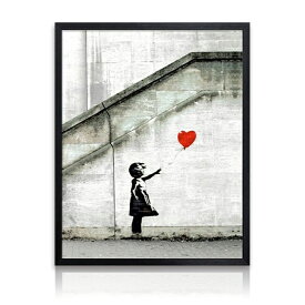 【送料無料】 アートパネル Banksy バンクシー Red Ballon 風船と少女 玄関 グラフティ アートポスター おしゃれ 絵画 風刺画 インテリア 壁掛け 寝室 リビング スタイリッシュ ギフト 新築祝い 新生活 送料無料 ssx