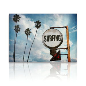 �y���������z �t�H�g�p�l�� surfing sign with palm trees �T�[�t�B�� �Ŕ� ���i �L�����o�X ���� �p�l�� �A�[�g�p�l�� �t�H�g�|�X�^�[ �A�[�g�t���[�� ������� �f�U�C�� �C���e���A ���C�ݕ� �t�H