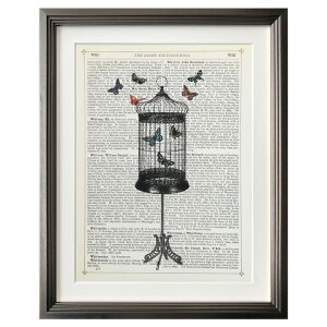 �y���������z �A�[�g�p�l�� Marion McConaghie �}���I���E�}�R�l�M�[ Bird Cage & Butterflies ���_�� ���� �A�[�g�t���[�� �A�[�g�|�X�^�[ ������� �G�� �z���� �t���[���t�� �|�p �C���e���A �Ǌ|�� 