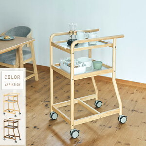木製ワゴン 配膳 キャスター付き 取っ手付き トレー取り外し可 2段 スリム おしゃれ 幅40 高さ90 木製 ワゴン コンパクト ナチュラル ブラウン キッチンワゴン キャスター ワゴン収納 配膳ワ
