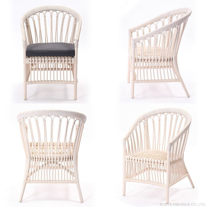 楽天市場】ホワイトラタン パーソナルチェア 組立不要 ラタン おしゃれ  