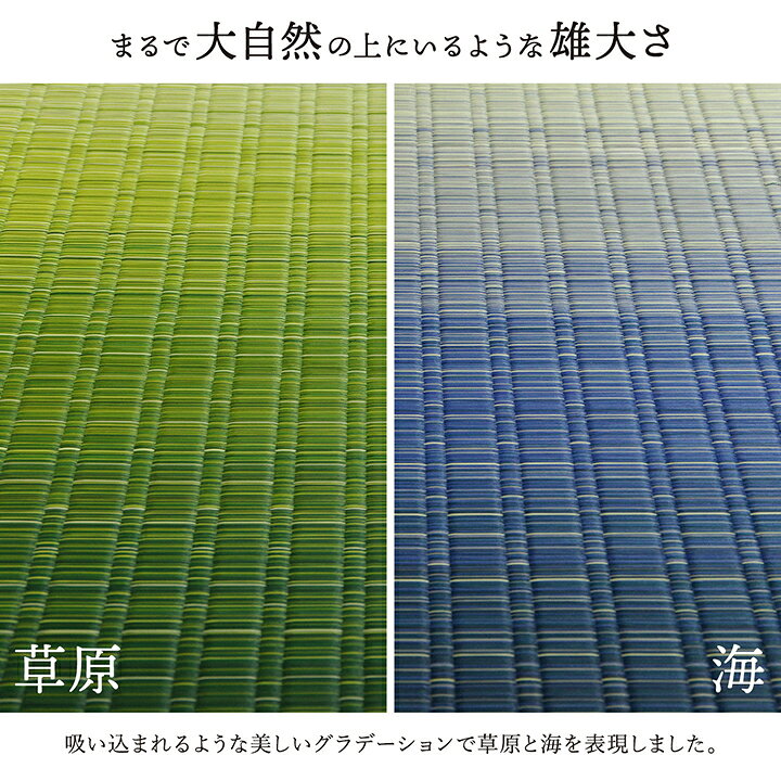 最高の 敷物 花ござ 国産 純国産 日本製 い草 掛川織 モダン 抗菌防臭 自然素材 草原 グリーン 江戸間4 5畳 約261 261cm Fucoa Cl