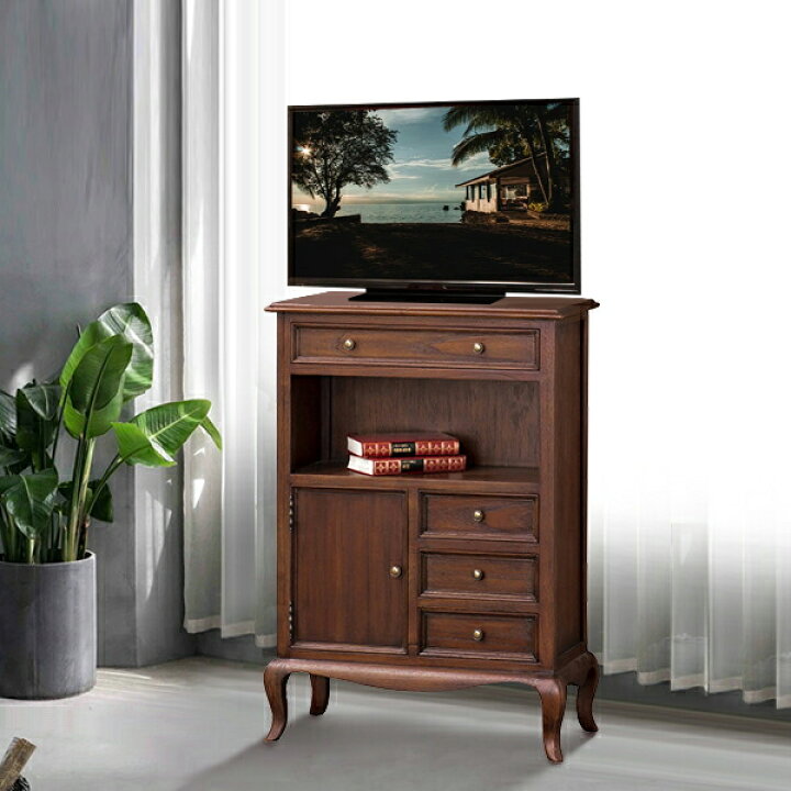 楽天市場】テレビ台 アンティーク調 幅61cm 完成品 ブラウン/木製 