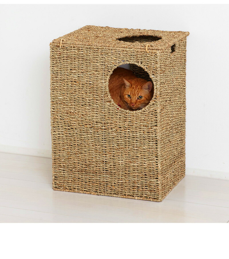 【楽天市場】猫ちぐら 約幅45 ボックスハウス 天然素材 ペット用 