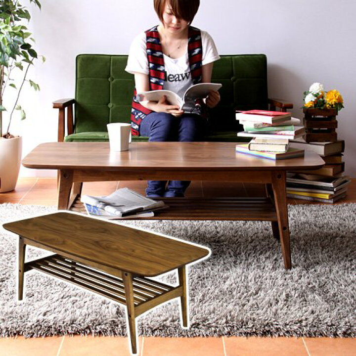 楽天市場】サイドテーブル 幅105cm ブラウン 木製 ロータイプ コーヒー  