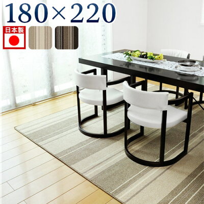 ダイニングラグマットテムズ185×220cm丸巻カーペットマット日本製国産撥水防ダニ抗菌加工不織布貼ストライプ柄北欧モダン家具インテリア【送料込み送料無料】【送料込み】新生活