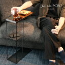 ＼イーグルス感謝祭★クーポン&POINT10倍／ サイドテーブル おしゃれ 完成品 アイアン スリム ウォールナット ガラス ソファ 差し込み ベッド テーブル 北欧 コの字 ミニ ベッドサイドテーブル ナイトテーブル 寝室 リビング ソファテーブル モダン スタイリッシュ