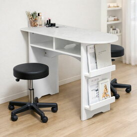 【期間限定10%OFFクーポン配布中】 ネイルデスク ホワイト ベージュ ネイルテーブル デスク 韓国インテリア セルフネイル ネイルサロン 天板メラミン 棚付 収納 ディスプレイ ネイル専用 ネイルサロン 作業デスク かわいい おしゃれ