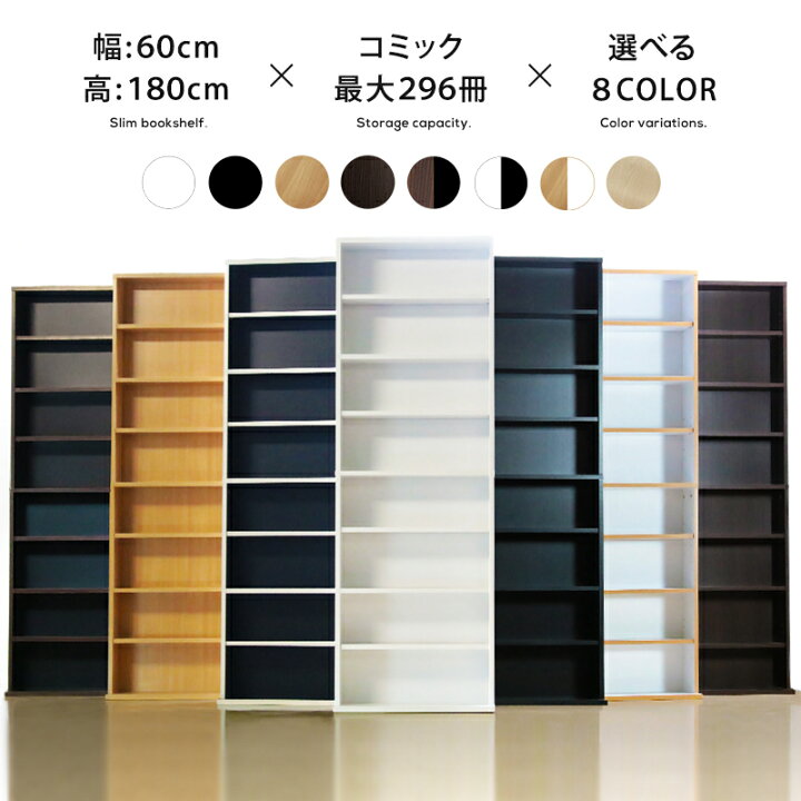楽天市場】＼最大1,000円OFFクーポン配布中／ 本棚 漫画 薄型 高さ 