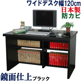 【極厚の天板】 パソコンデスク 国産 幅120 奥行74 パソコンラック 机 ワイド デスク システムデスク PCラック パソコン台 PCデスク 書斎机 学習机 事務机 テレワーク オフィスデスク 収納 ハイタイプ 木製 北欧 シンプル 日本製 WIDE パソコンデスク 幅120cm 【デスク単品】