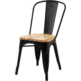 チェア　食卓椅子　アイアンチェア　ディスプレイチェア　スチール(粉体塗装)　天然木アッシュ　ブラック　シルバー※4脚購入はお値打ち♪（アソート可）