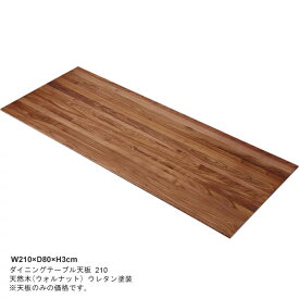 ダイニングテーブル天板　TPJ-852　210cm幅　ウォルナット天然木（集成材）　ウレタン塗装　食卓机※法人様宛（個人様でも屋号/店名有）はお値打ち価格でご提供。