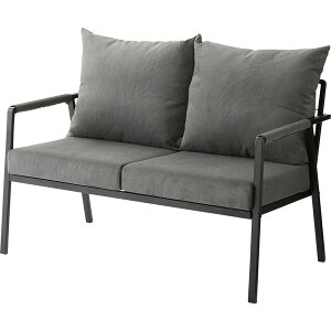 2人掛けソファ ソファー おしゃれ スチール 黒 ブラック コーデュロイ 肘掛けあり アーム付き インダストリアル モダン シンプル グリーン ベージュ グレー