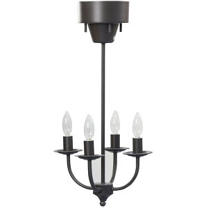 アーツ ライト 4バルブ シャンデリア レトロ リラックス効果 電球付:E17/40W シャンデリア白熱球(CL) ×4  リモコン付:4灯-2灯-2灯-消灯 ブラウン ゴールド