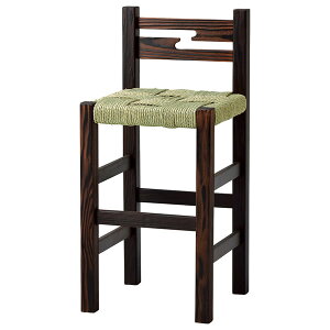 *業務用 JAPANESEシリーズ バーチェア カウンターチェア ハイチェア 榛名山S A 天然木(ツガ焼仕上げ) 縄アミ  既製品