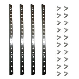 棚柱 DIY 棚受けセット ダボレール 4本セット ステンレス棚柱1ミリ単位カット無料 初心者でも安心 棚ダボ20個・取り付けネジセットガチャ柱 ダボ柱 長さ1819ミリ 収納棚増設 有効利用 整理 整頓 物入れ 押し入れ ディスプレイ棚