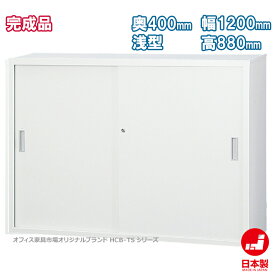 引違い書庫 スチール戸 33タイプ 浅型 書庫 収納 完成品 戸棚 書棚 オフィス家具市場オリジナル製:HCB-TSシリーズ W1200xD400xH880 新品 オフィス家具