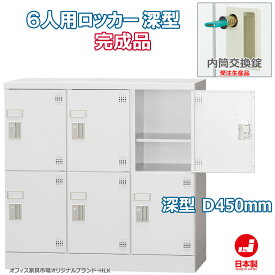 受注生産品 ロッカー 6人用 多人数用 スチールロッカー 収納 完成品 横型 3列2段 深型 内筒交換錠 鍵付き オフィス家具市場オリジナル製:HLKシリーズ 送料無料 W900xD450xH880 新品 オフィス家具
