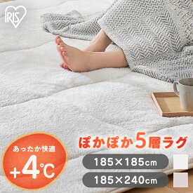 [100円OFFクーポン★暑さ対策フェア]ラグ おしゃれ 北欧 2畳 3畳 リビング 185 240 厚手 滑り止め ラグマット カーペット 絨毯 正方形 長方形 消臭 保温 暖かい 冬用 あったか 静電気 防止 5層 こたつ敷き布団 アイリスオーヤマ ORG-PK1818 ORG-PK1824 *