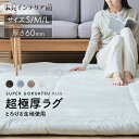 《先着10%OFFーポン対象！27日13:59迄》 超極厚 60mm ラグ 厚手 2畳 3畳 1.5畳 185×185 200×250 130×185 ラグマット 滑り止め 防音 北欧 おしゃれ かわいい 冬 高反発 極厚 ペット もっちり もちもち ふわふわ ダイニング カーペット 絨毯 マット フランネル [cp10]