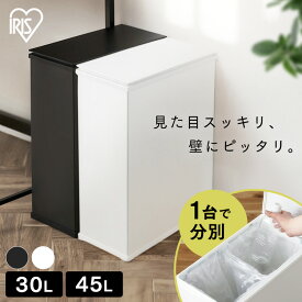 ゴミ箱 45L おしゃれ 分別 30L キッチン 30リットル 45リットル ふた付き スリム コンパクト キッチン スチールペール ダストボックス 蓋付き シンプル 省スペース 見えない 分別 棚下 簡単組み立て マグネット 隠せる アイリスオーヤマ STPL-30 STPL-45