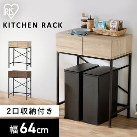 ゴミ箱上ラック レンジ台 キッチンラック 棚 レンジラック ゴミ箱上 上 ゴミ箱 収納 スリム おしゃれ ゴミ箱上棚 食器棚 ラック ゴミ箱収納 レンジボード ダストボックス 北欧 幅64 収納 ごみ箱 収納棚 キッチンボードル シンプル キッチン収納 GUR-640L [2603SE]