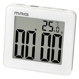 時計 デジタル 置き時計 タイマー MAG 防塵 防滴 タイマー アクアミニット ホワイト TM-603 WH-Z 時計 置き時計 置時計 デジタル 温度計 防水 勉強 学生 キッチン 【D】 一人暮らし