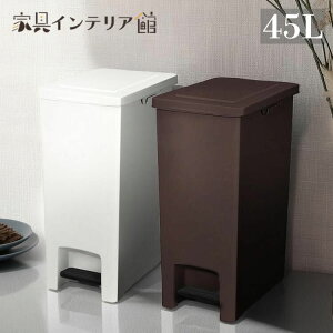 ゴミ箱 エバンペダルペール 45L 6325 ダストボックス ゴミ箱 ごみ箱 ペダル式 ペダル キッチン 台所 おしゃれ 45L ホワイト ブラウン 一人暮らし