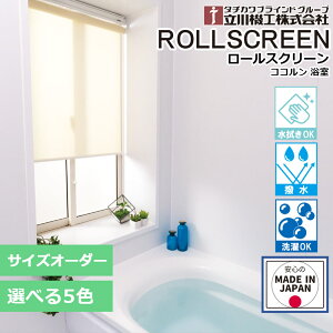 ロールスクリーン 浴室 水まわり オーダー 1cm単位立川機工 ファーステージ ココルン 浴室無地 カーテンレール取付可能 日本製 間仕切り 防カビ 撥水加工