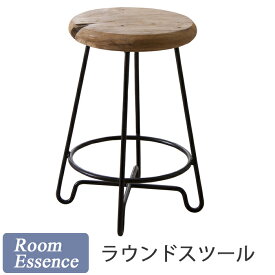 【最大5,000円OFFクーポン配布中】ラウンドスツール 椅子 スツール 天然木 チーク 無垢材 アイアン アンティーク 北欧 おしゃれ イス 椅子 いす スチール脚 背もたれなし 東谷 ラウンドスツール TTF-903B
