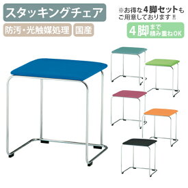 【法人宛限定】【国内メーカー品】スツール ファブリックタイプ W417 D377 H460 スタッキング可 オフィスチェア 事務所椅子 スツール 来客用椅子 待合室用椅子 滑り止め付き 受注生産 クリアブルー/クリアグリーン/ライトグリーン/ピンクローズ/オレンジ/ブラック FI-FSC155