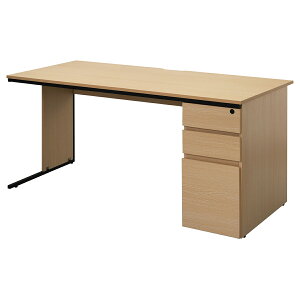 【法人宛限定】ワークデスクII 片袖タイプ W1400 D700 H700 机 配線用切り欠き アジャスター付き 水や汚れに強い 学習机 勉強机 シンプルデスク ワーキングデスク パソコンデスク PC机 鍵付き ホ