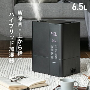 [クーポンで6%OFF] 加湿器 大容量 最大17畳対応 6.5L 上から給水 ハイブリッド加湿器 卓上 小型 おしゃれ