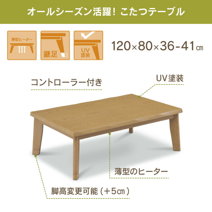 楽天市場】こたつ 長方形 150 テーブル コタツ 家具調 継ぎ脚 ハロゲン  