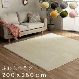 【床暖房対応/洗濯機OK】ふわふわラグ フィリップ 200x250cm 7色対応 ラグ カーペット ラグマット 長方形 北欧 おしゃれ 洗える 無地 厚手 オールシーズン ホットカーペット対応