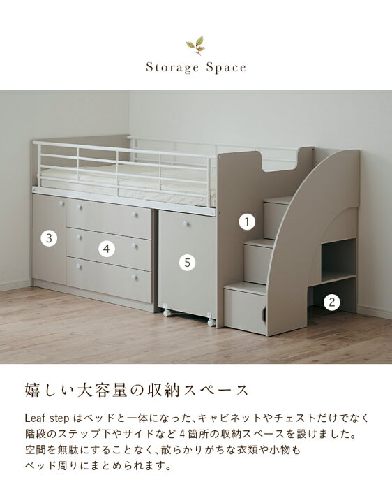 システムベッド STEPBASE3 (ステップベース3) 階段左右どっちも可