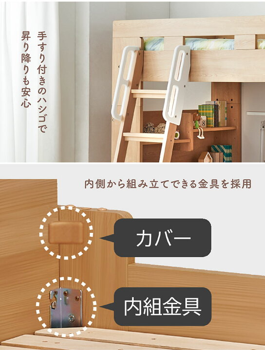 楽天市場】【分離可能】コイズミ koizumi ロフト システムベッド Built 