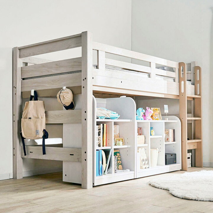 楽天市場】【特許構造】宮付き ロフトベッド eeny(イーニー) Low shelf 