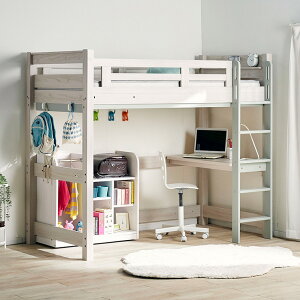 【ポイント9倍!今晩20時開始!】【特許構造】ロフトベッド eeny(イーニー) Hi wardrobe H176cm 4色対応 システムベッド 机付き 子供 大人 ハイタイプ デスク 学習机 おしゃれ 子供部屋 テーブル 宮
