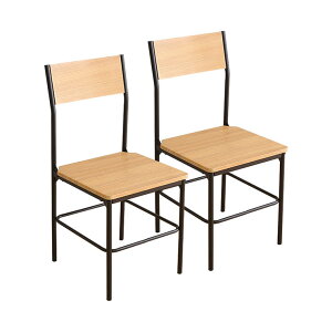 【ポイント9倍!今晩20時開始!】背もたれ付き 2脚セット ヴィンテージチェア 2色対応 ダイニングチェア デスクチェア 背もたれ椅子 1人掛け 木製 スチール ラウンド加工 食卓用 カフェ風 オ