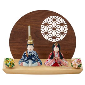 雛人形 ひな人形 コンパクト おしゃれ お雛様「のどか」衝立付き台座 5点セット 日本製 かわいい 小さい ミニ ひな祭り 親王飾り 男雛 女雛 手のひらサイズ 女の子 お祝い