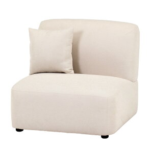 1人掛けソファ Chamill(チャミル) 2色対応 一人掛けソファ 1人掛けソファ 一人掛けソファー 1人用 一人用 1P 肘掛けなし クッション付き 撥水生地 天然木 アイボリー グレージュ おしゃれ わくわ