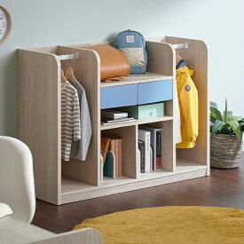 【ポイント7倍！今晩20時開始】【2人で使えるツインランドセルラック】ツイン ランドセルラック 幅124cm キャスター付き Halo2(ハロ2) 3色対応 ラック ランドセル収納 本棚 木製 リビングラック ハンガー ハンガーラック 2人用 大容量