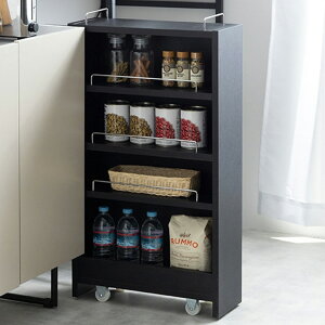 【ポイント9倍!今晩20時開始!】ワゴン キャスター付き 4段 幅16.4cm 隙間収納ラック Tumsae(トゥムセ) 3色対応 キッチンワゴン スリム ランドリーラック おしゃれ サニタリーチェスト 本棚 木