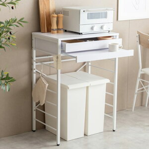 【ポイント7倍!30日限定】レンジ台 ゴミ箱上ラック レンジラック 幅60cm ロータイプ Cammy(キャミー) 3色対応 レンジボード キッチン収納 食器棚 収納棚 スライドトレー 引き出し コンセント